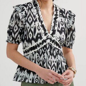 Anthropologie | Verb by Pallavi Singhee Abstract Peplum Blouse – Size L – NWOT